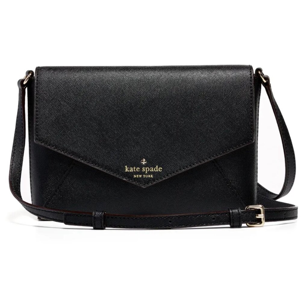 Kate Spade Black Leather Cedar Street Crossbody Bag 5''L x 7''W